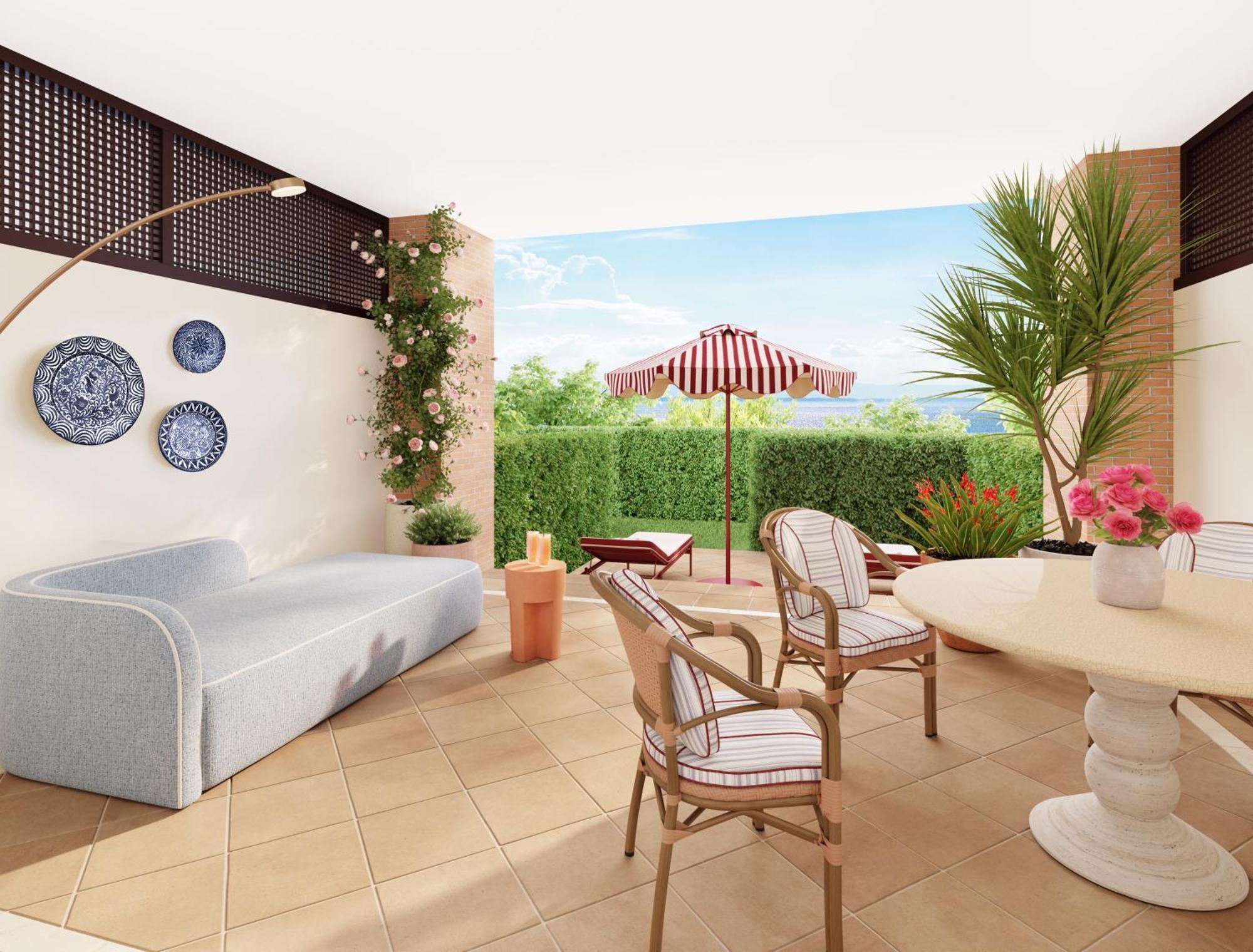 Don Carlos Marbella Luaran gambar 3D rendering of a patio
